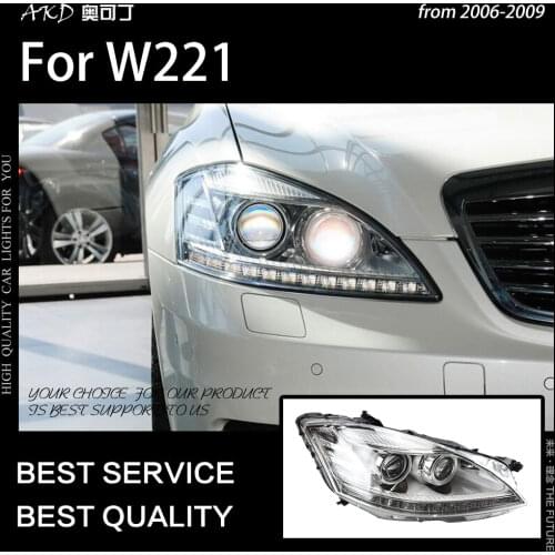 AKD Car Styling Head Lamp for W221 Headlights 2006-2009 S300 S400 Headlight LED DRL Signal Lamp Hid Bi Xenon Auto Accessories