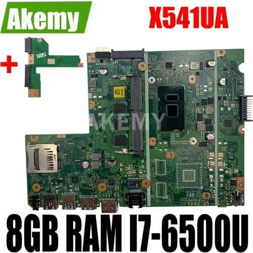 Akemy New! For Asus X541UA X541UAK X541UVK X541UJ X541UV X541U F541U R541U motherboard laptop motherboard W/ 8GB RAM I7-6500U
