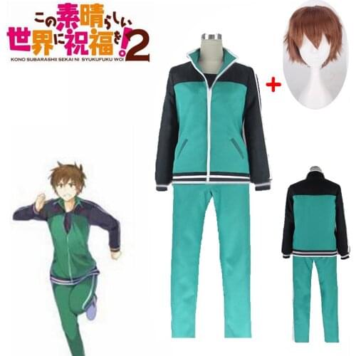 2020 Anime Kono Subarashii Sekai Ni Shukufuku O! Sato and Ma Konosuba and Ma Cosplay Kostuum Groen Set Kleding Top Pants