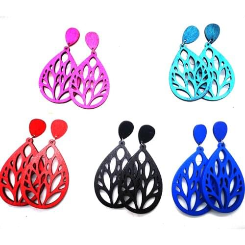 Free Shipping! Laser cut LEAF drop wooden studs