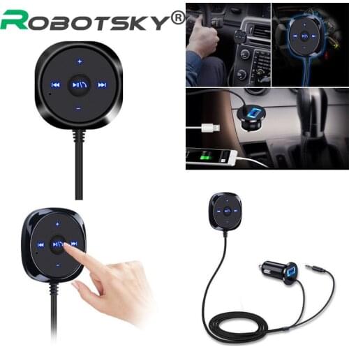 Bluetooth 4.0 Wireless Music Receiver 3.5mm Adapter Handsfree Car AUX Speaker bluetooth car kit 2.1A USB Car Charger