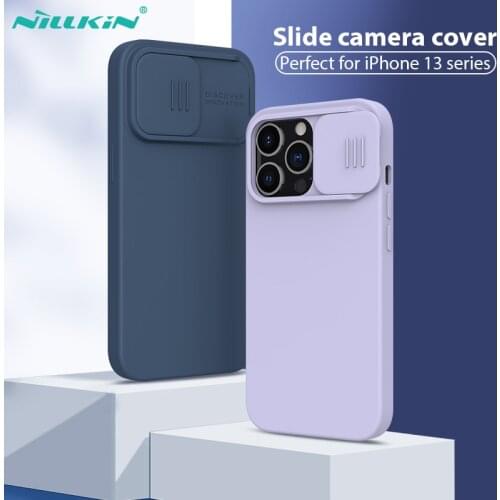 NILLKIN For iPhone 13 Case Silicone Rubber Case For iPhone 13 Pro Max Slide Camera Protect Soft Cover for iPhone 13 Pro /13 mini