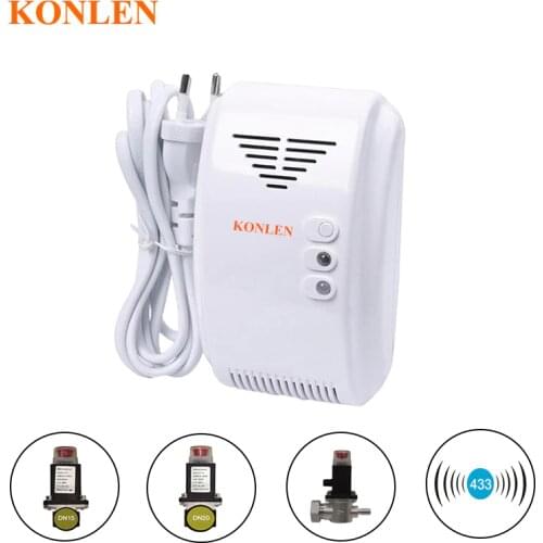 Natural Gas Leakage Sensor LPG Methane CH4 Leak Alarm Detector with Solenoid Valve DN15 DN20 Auto Shut Off Gas Cylinder Pipeline