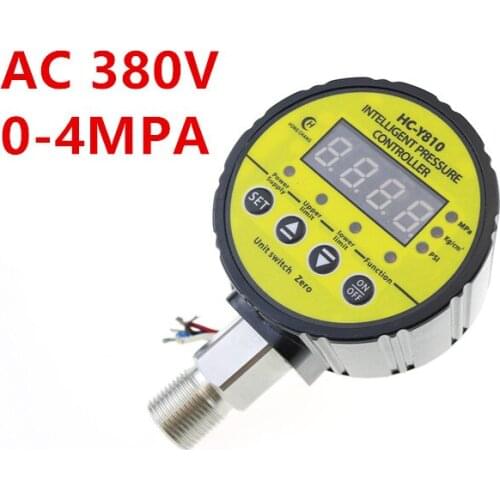 HC-Y810 AC 380V 0-4MPA M20 x 1.5 Air Compressor Pressure Switch Digital Pressure Gauge Relay output