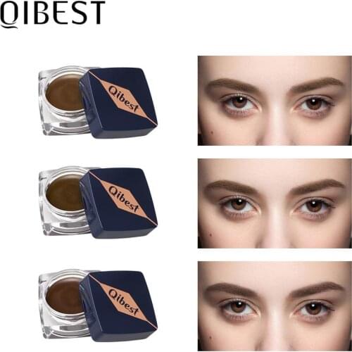 QIBEST 3D Eye Brow Cream Eyebrow Enhancers Gel 6 Colors Eyes Makeup Professional Long-lasting Waterproof Eyebrows With Brush