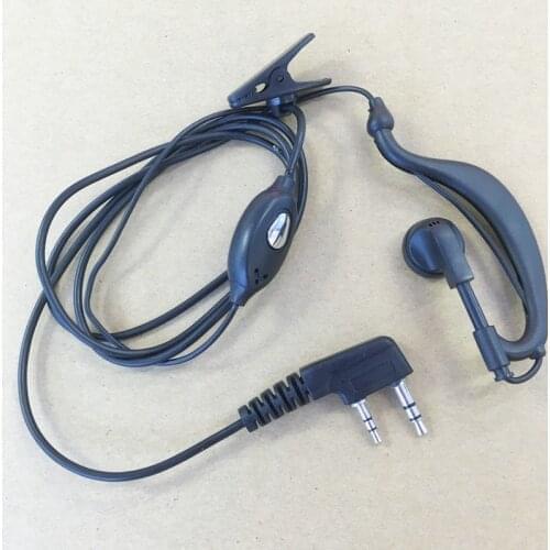 K plug 2pins earpiece headphone for kenwood baofeng bf-uv5r,bf888s,quansheng tyt,puxing,weierwei walkie talki
