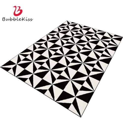 Bubble Kiss Abstract Geometry Rug And Carpet For Home Living Room Creativity White Black 3D Art Optical Illusion Area Foot Pad