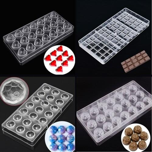 Kitchen Tools Fancy Diamond Shape Chocolate Molds,3d Food Baking Polycarbonate Chocolate Mold,candy Cake Chocolate Pastry Tools