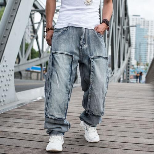 Jeans For Men Mens Modis Straight Denim Cargo Pants Biker Jeans Men Baggy Loose Blue Jeans With Side Pockets Jeans