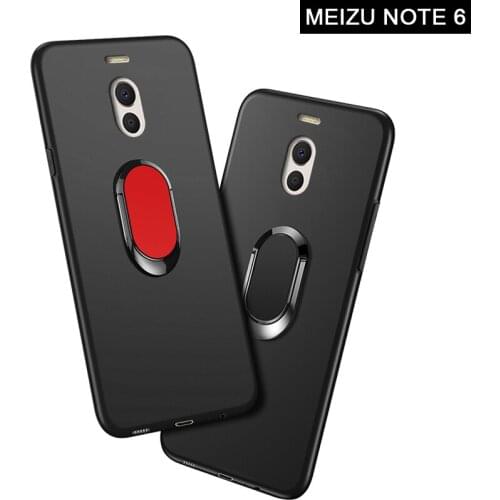 Note6 Cover for Meizu Note 6 Case Luxury 5.5 inch Soft Black Silicone Magnetic Car Holder Ring Funda for Meizu Note 6 Phone Case