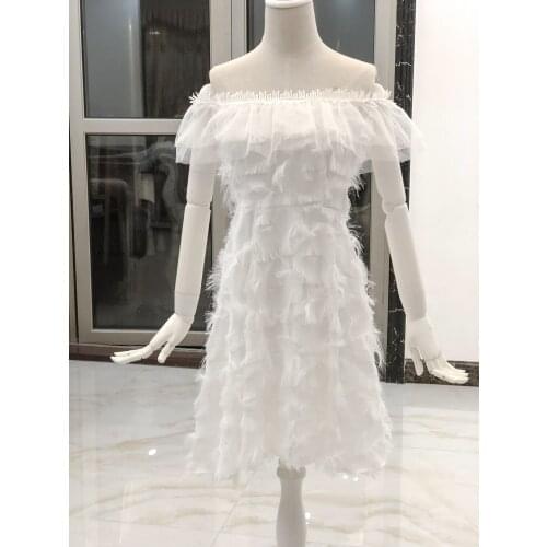 New Eyelash High Quality White /Pink Fashion Gauze short Cocktail Dresses Ladies Party Dresses Women Prom Dress Free Size 3969