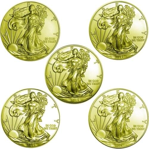 2020--2021 United States of Liberty Chllenge Coin Commemorative Coin 1 oz Gold Plated Collectibles America Coins Gift Collection