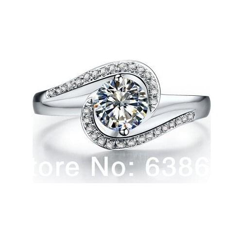 Luxury Premium Quality 0.5 Carat Diamond Ring White Gold Color Diamond Ring for Women Quality Guaranteed
