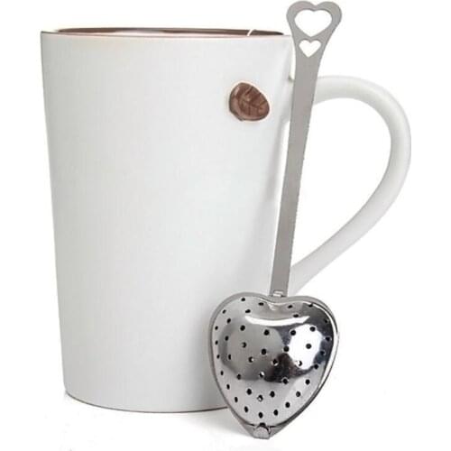 Heart Shape Stainless Steel Tea Strainers Silver Tea Leaf Herbal Filter Infuser Spoon Strainer Kitchen Tool LX8645