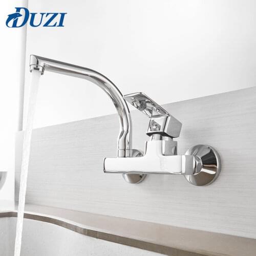 Kitchen Faucets Wall Mounted Gourmet Sinks Mixer Water Cold Hot 2 in 1 Bide Taps 360 Degree Rotation Filter Chrome Single Handle