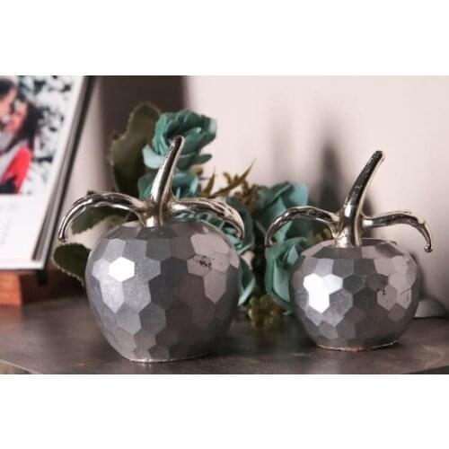 Modern Decorative 2'li Concrete Apple-Silver trinket baratija حلية орнаментальный