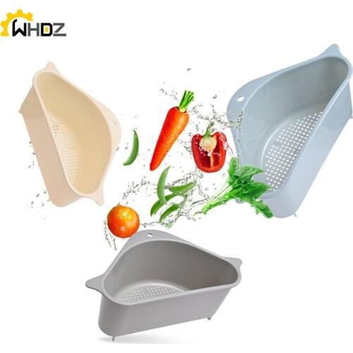 Triangular Sink Strainer Drain Fruit Vegetable Drainer Basket Suction Cup Sponge Rack Storage Kitchen Tools Sink Filter Shelf