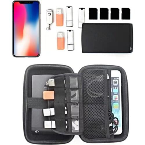 Shockproof EVA Carrying Case for Small Electronics Accessorie Waterproof Travel Hard EVA Carry Pouch Power Hard Drive Case Cable