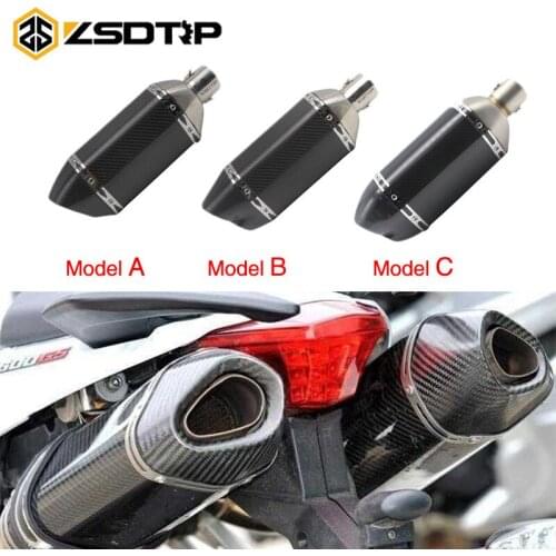 ZSDTRP 38-51 mm Universal Real Carbon Fiber Exhaust Muffler Pipe Slip On Street Bike Motorcycle for Dirt Bike Street Bike ATV