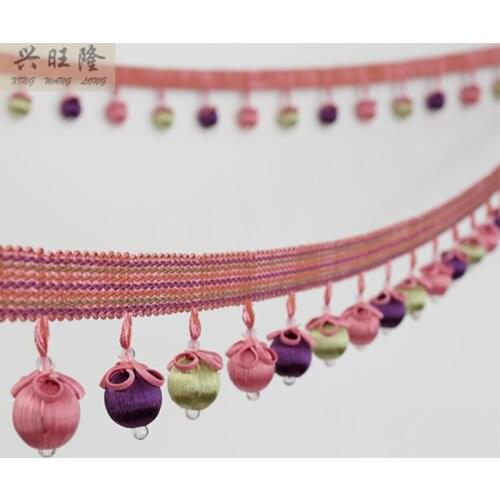 XWL 6M/lot 6.5cm Wide Bead Curtain Lace Accessories Tassel Fringes Trim Ribbon DIY For Curtain Sofa Tablecloth Sewing Home Decor