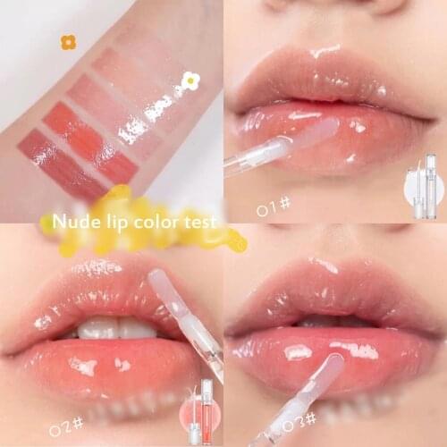DAIMANPU Mirror Lip Gloss Transparent Moisturizing Water Lip Glaze 6 Colors Plumping Lip Makeup TSLM1