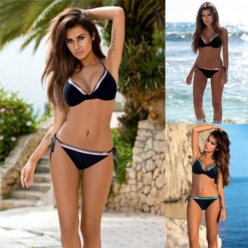 Water Pricess Bordered Bikini Set Vintage Women Swimwear Sexy Padded Swimsuit Bikini Set Summer Womens Swimming Suit Beachwear