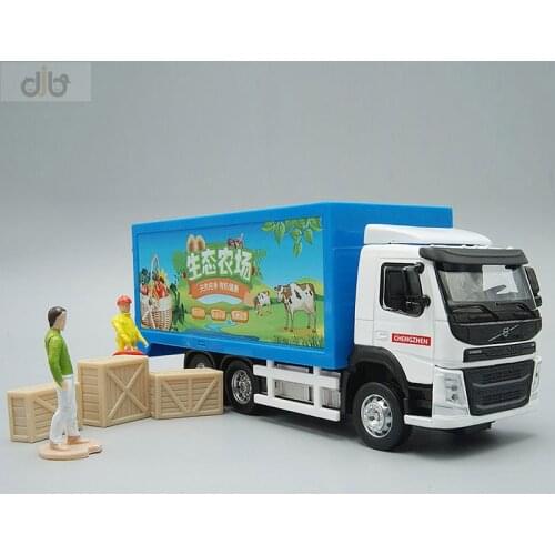 1:50 Diecast Metal Engineering Model Toy Container Truck With Sound&Light