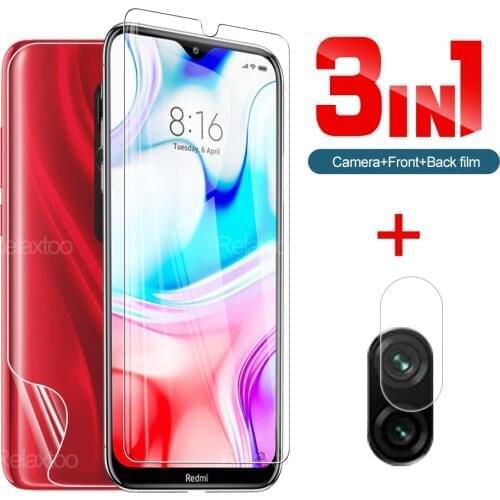 3in1 Tempered Glass And Hydraulic Film For Xiaomi Redmi 8 8a Screen Protector For Xiaomi Redmi Note 8 Note 8t 9 Camera Lens Film
