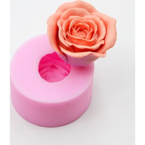 3D Rose Flower Shape Cookies Soap Chocolate Silicone Mold Fondant Cake Silicone Moulds DIY Baking Tools