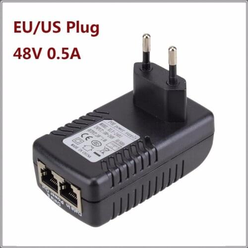 48V 0.5A 24 Watt POE Wall Plug Poe Injector Ethernet Adapter CCTV IP Camera PoE Phone Power Supply US EU plug