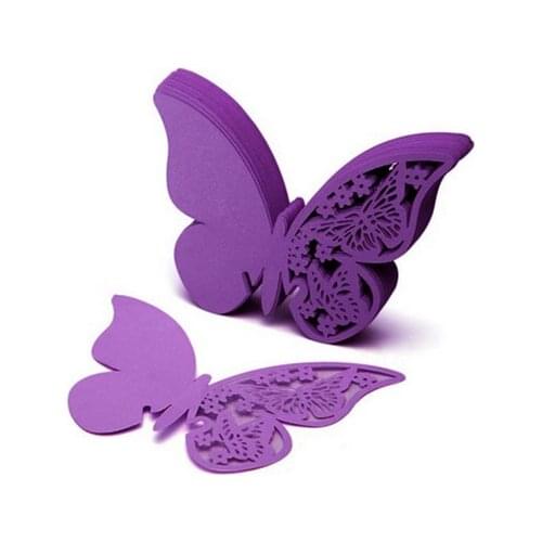 50pcs/set Wholesale Wedding Supplies Butterfly Name Place Card Holder Party Table Wine Glass Decoration Event