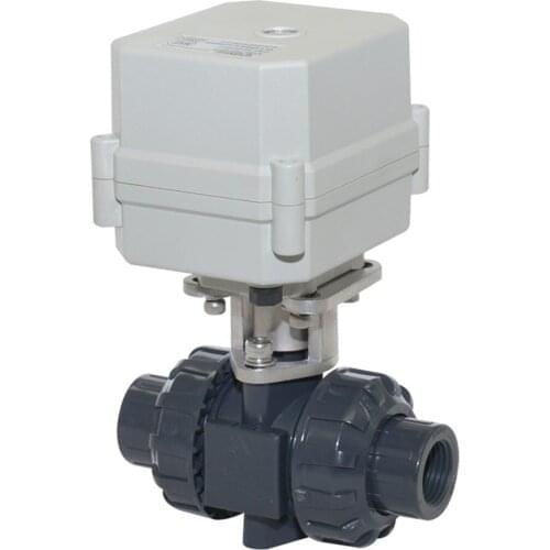 9-24VAC/DC 2 Way DN15 1/2'' UPVC/CPVC Motorized Ball Valve BSP/NPT Full Bore Electric Valve Motor Control Valve Auto Return