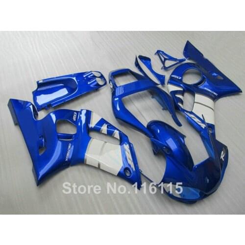 ABS parts for YAMAHA 1998-2002 R6 fairing kit YZF R6 98 99 00 01 02 blue white fairings set #3266