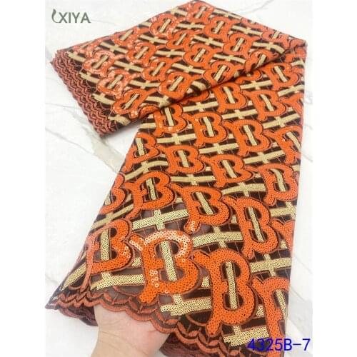 African French Tulle Lace Fabric Sequin Lace Fabric High Quality Nigerian Mesh LacesFabric for Party Wedding Sewing APW4325B