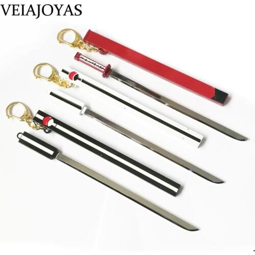 Anime Naruto Charm Sword Model with Scabbard Alloy Keychain White Black Red Game Weapon Key Rings for Car Backpacker Accessories