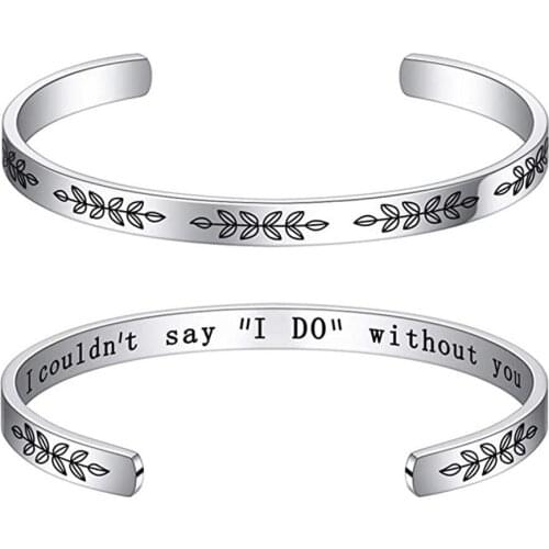 Bridesmaid Gift Stainless Steel Bracelet Bride to be Bridal shower Wedding Favor Gift