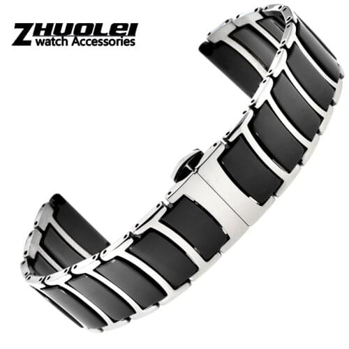 High quality Stainless Steel with Ceramic Bracelet for Samsung Gear S3 Band for Galaxy Watch 46mm/42mm/Active 2 1 40mm 44mm