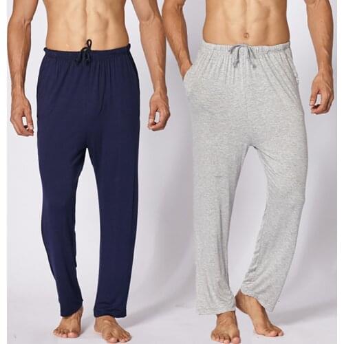 BZEL 2019 Sleep Bottoms Men Pajamas Lounge Pants Sleepwear Male Soft Modal Homewear Casual Trousers Pajama Pants Plus Size 4XL