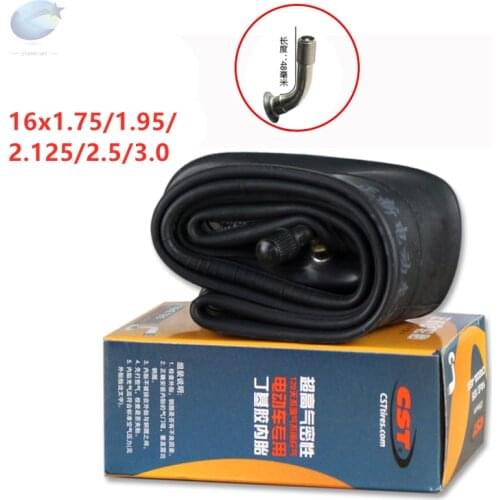 CST Electric Bike Tires 16" 16 X 1.75/1.95/2.125/2.5/3.0 Bend gas nozzle Kid Bicycle Rubber Inner Tube Camera E-bike Tires