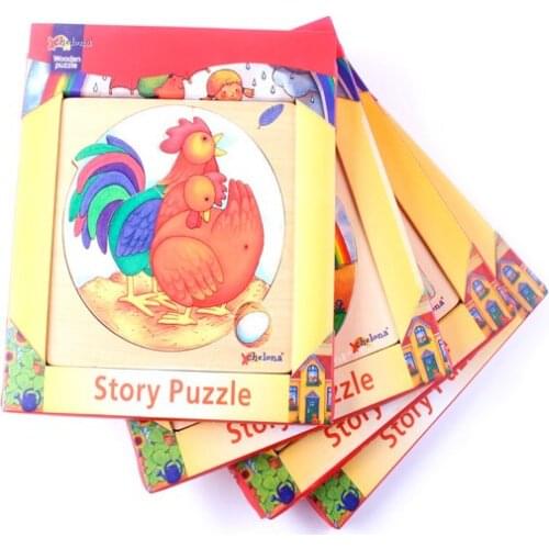 D634 Free shipping wooden puzzle puzzle toys Multilayer ladder jigsaw puzzle puzzle story Three optional