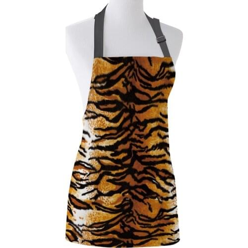 Skin Tiger Yellow Print Apron Print Unisex Kitchen Bib with Adjustable Neck for Cooking Gardening