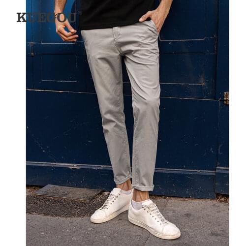 KUEGOU 2021 Autumn Cotton Solid Black Casual Pants Men Long Classic Pockets For Male Wear Work Brand Straight Trousers 2996