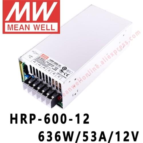 Mean Well HRP-600-12 meanwell 12V/53A/636W DC Single Output with PFC Function Switching Power Supply online store