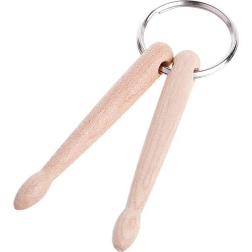 Mini Drum Sticks Keychain Wood Drumsticks Percussion Key Ring Chain Keyrings
