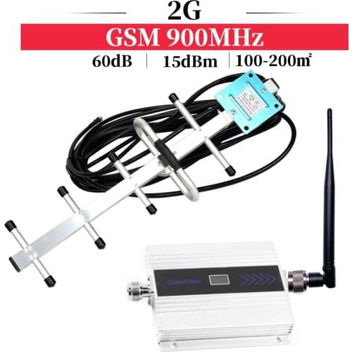LCD Display Mini GSM Repeater 900MHz Cell Mobile Phone GSM 900 Signal Booster Amplifier + Yagi Antenna with 10m Cable