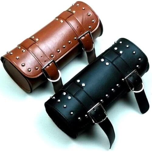 Retro Fashion Motorcycle Fork Tool Shape Motorcycle Top Case Storage Bag Motorbike Travel Luggage Saddle Bag Black/Brown