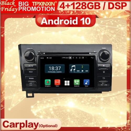 4+128G Carplay 2 Din Android Screen Multimedia Stereo Receiver For Toyota Tundra 2010 2011 2012 BT Radio Audio Player Head Unit