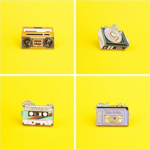 Music Tape Metal Brooches Metal Pins For Clothes Musical Instrument Decoration Badge Brooch Jewelry Gift Clothes Lapel Pin icon
