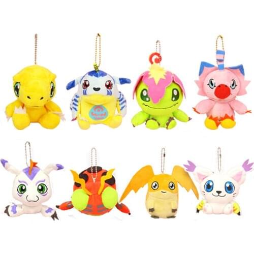 New Digimon Plush Keychain Small Pandent Kids Stuffed Toys For Children Gifts 12CM