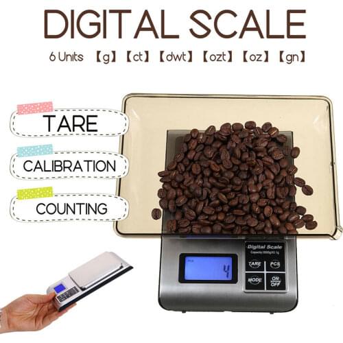 New Mini Electronic Scale Kitchen Measuring Tools Digital 6-unit Conversion Electronic Scale 500/3000g Drop Shipping